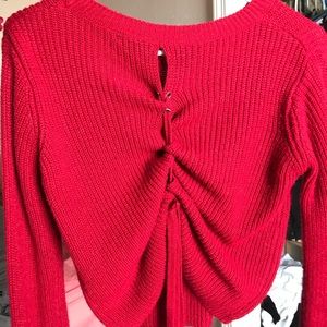 fashion nova back tie sweater